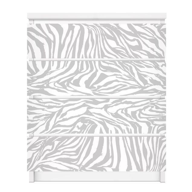 Selbstklebende Folie Fensterbank Zebra Design hellgrau Streifenmuster
