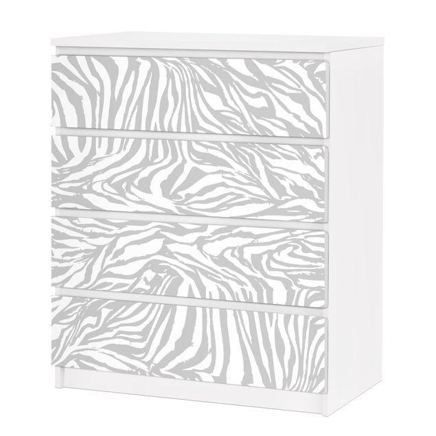 Selbstklebende Folie grau Zebra Design hellgrau Streifenmuster