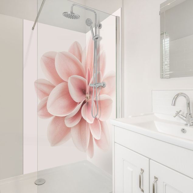 Dusch Rückwände Dahlie Rosa Pastell Blume Zentriert
