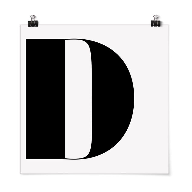 Poster - Antiqua Letter D - Quadrat 1:1