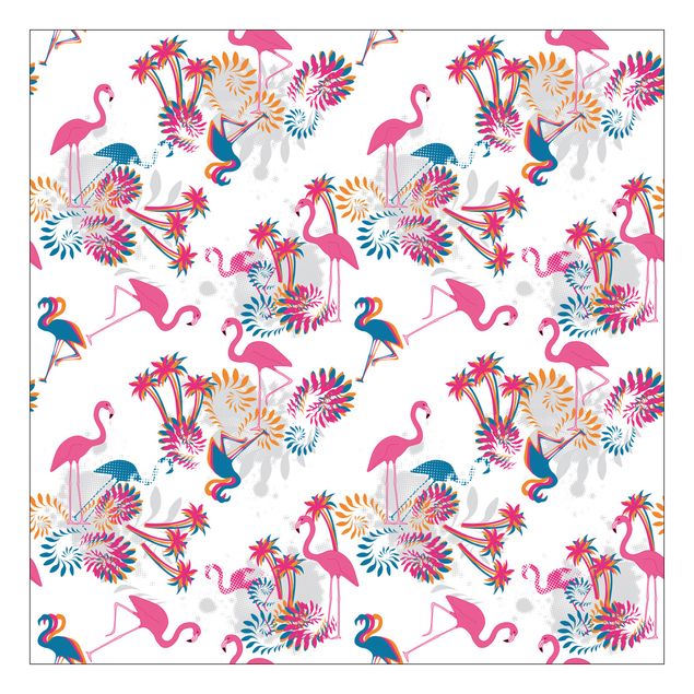 Selbstklebende Folie Tanz der Flamingos / Flamingo Design