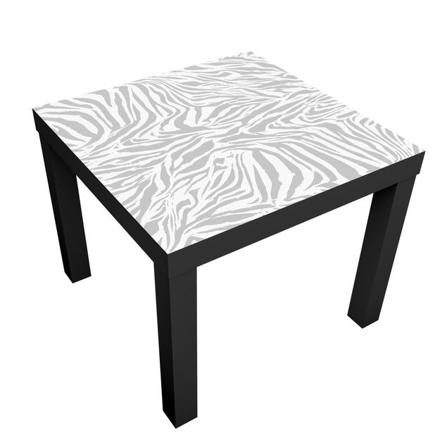 Möbelfolie für IKEA Lack - Klebefolie Zebra Design Hellgrau