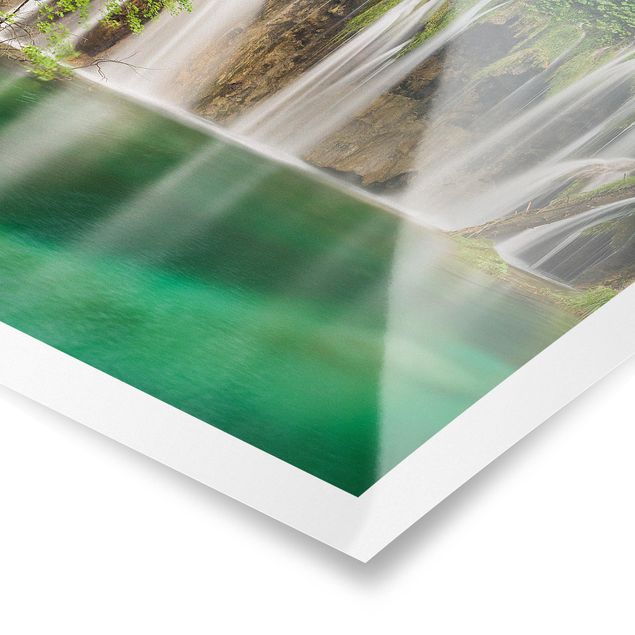 Poster - Wasserfall Plitvicer Seen - Quadrat 1:1