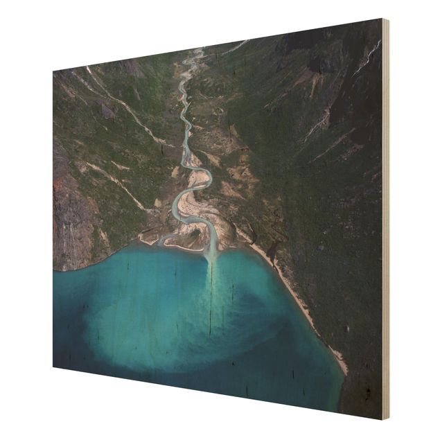 Holzbilder modern Fluss in Grönland