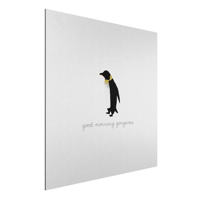 Bilder für die Wand Pinguin Zitat Good Morning Gorgeous