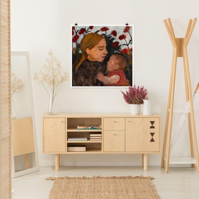 Poster - Paula Modersohn-Becker - Junge Frau mit Kind - Quadrat 1:1