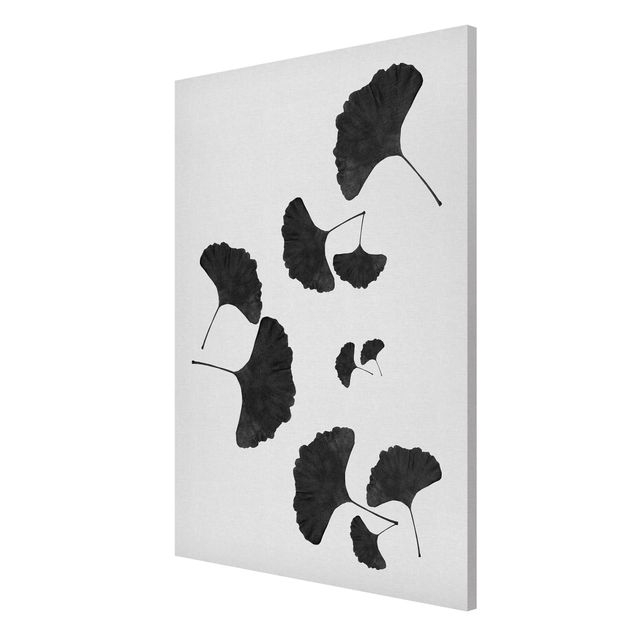 Bilder für die Wand Ginkgo Komposition in Schwarz-Weiß