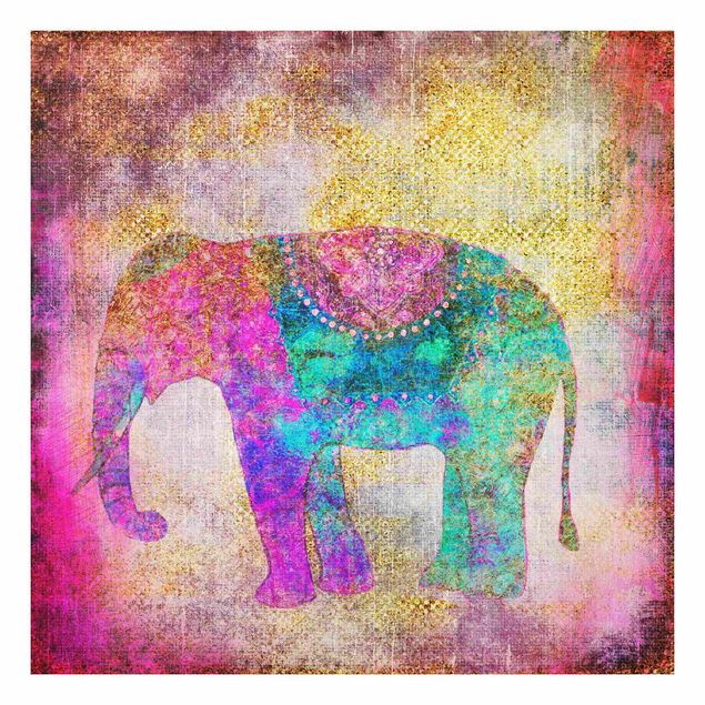 Foto auf Hartschaumplatte Bunte Collage - Indischer Elefant