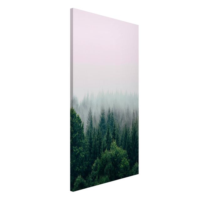 Magnettafel Büro Wald im Nebel Dämmerung