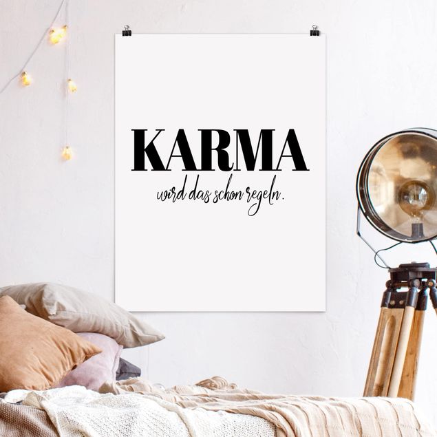 Poster mit Sprüchen Karma wird das schon regeln