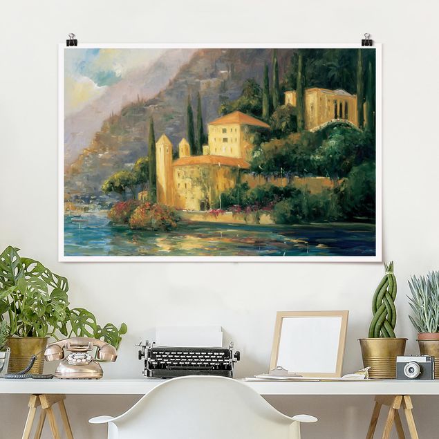 Kunstkopie Poster Italienische Landschaft - Landhaus