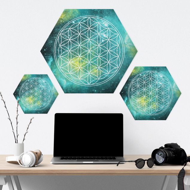 Hexagon Bild Forex - Blume des Lebens im Licht der Sterne