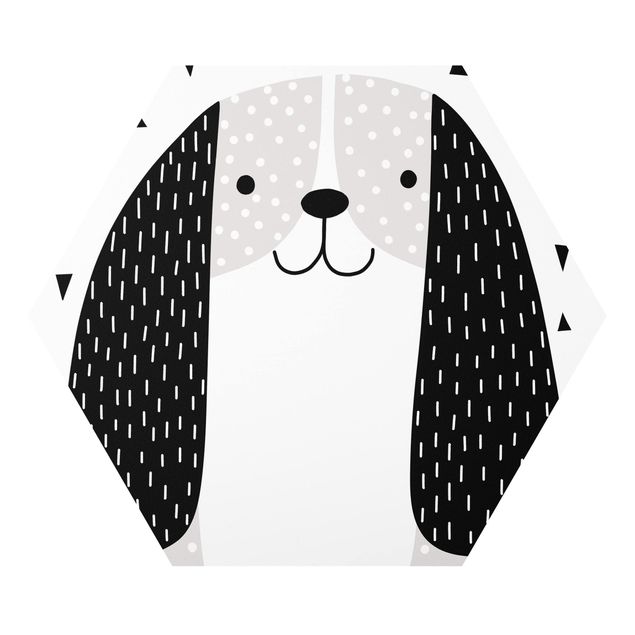 Hexagon Bild Forex - Tierpark mit Mustern - Hund
