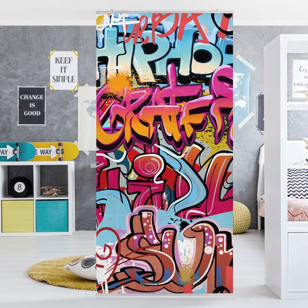 Raumteiler Vorhang HipHop Graffiti