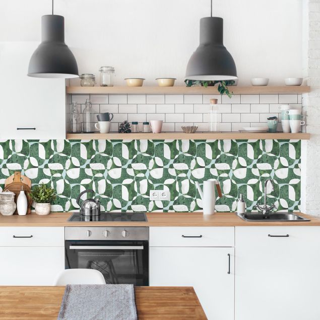 Küchenrückwände Platte Lebende Steine Muster in Grün II