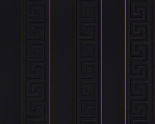 Tapete Versace wallpaper Versace 3 Greek in Metallic Schwarz - 935244