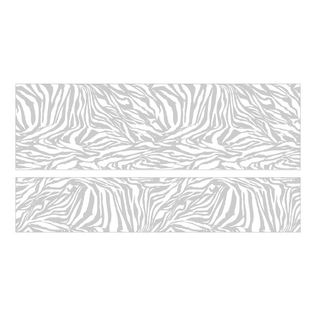 Klebefolie Malm Bett Zebra Design hellgrau Streifenmuster