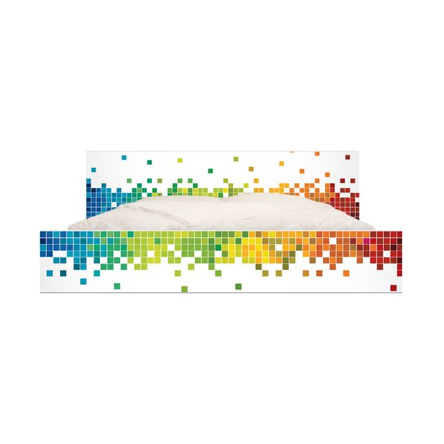 Klebefolie Wand Pixel-Regenbogen