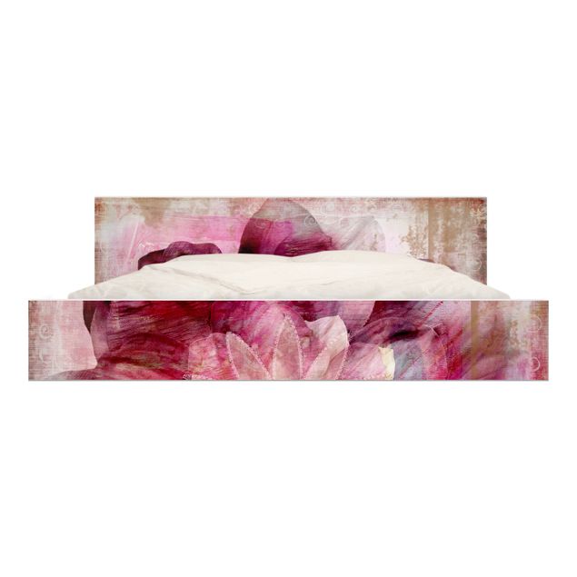 Selbstklebende Folie Wand Grunge Flower