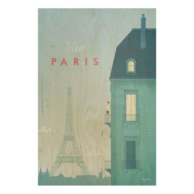 Moderne Holzbilder Reiseposter - Paris