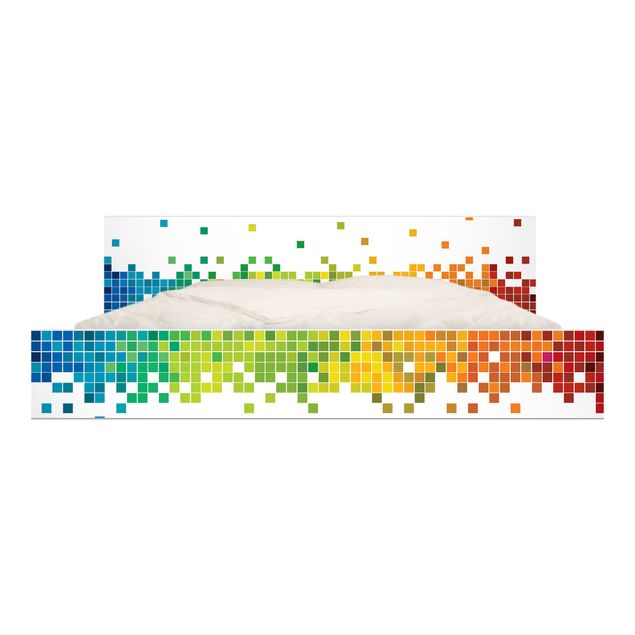 Selbstklebende Folie Wand Pixel-Regenbogen