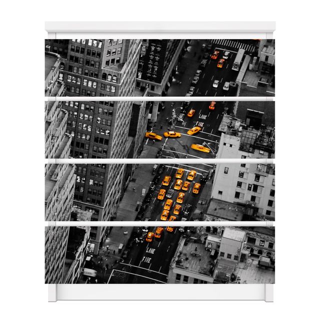 Klebefolie bunt Taxilichter Manhattan