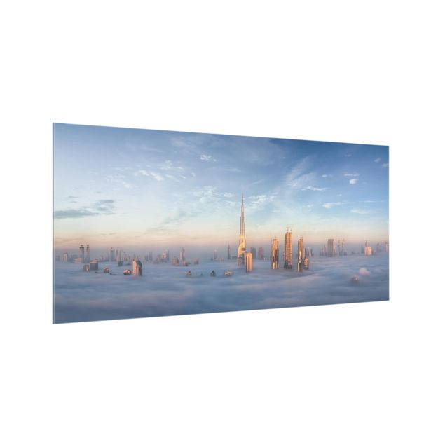 Spritzschutz Glas - Dubai über den Wolken - Querformat - 2:1