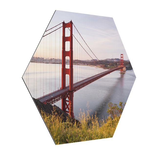 Hexagon Bild Alu-Dibond - Golden Gate Bridge in San Francisco