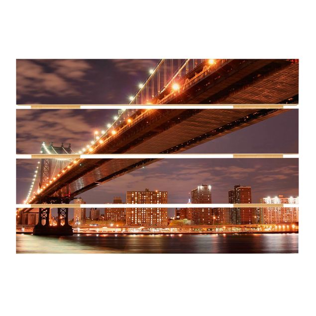 Holzbild - Manhattan Bridge - Querformat 2:3