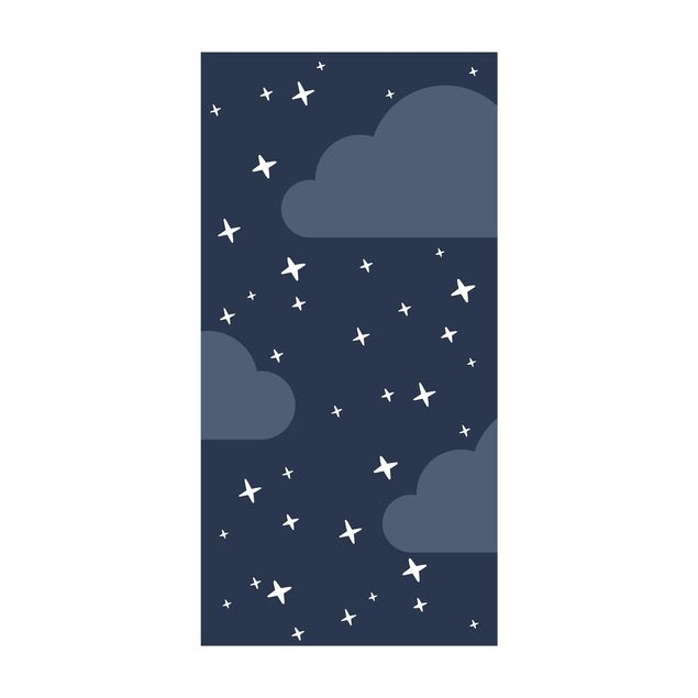 Teppich blau Stilisierte Sterne im Nachthimmel