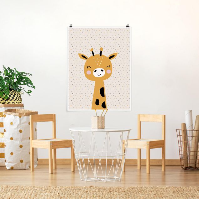 Poster Kinderzimmer Tiere Baby Giraffe
