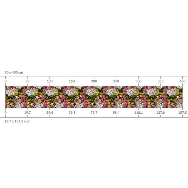 Selbstklebende Folie Rotkehlchen mit Blumen