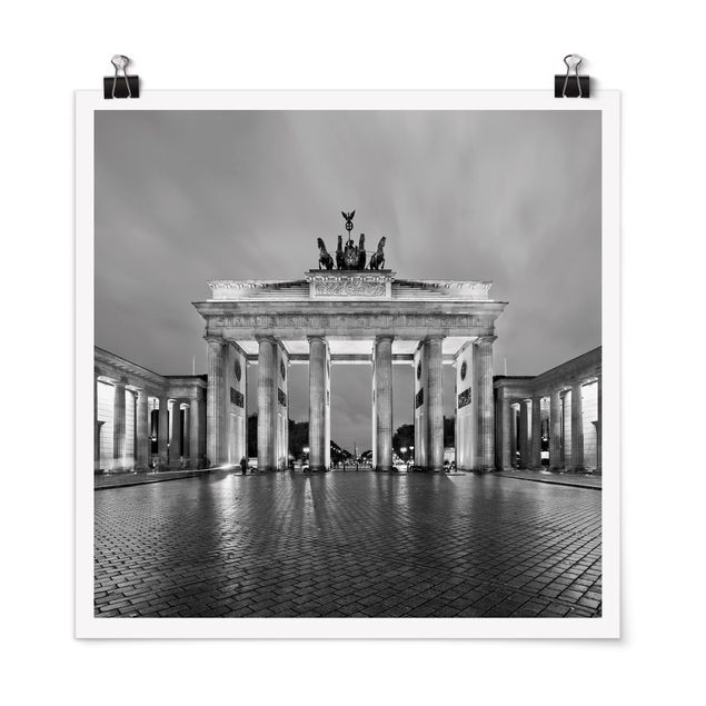 Poster - Erleuchtetes Brandenburger Tor II - Quadrat 1:1