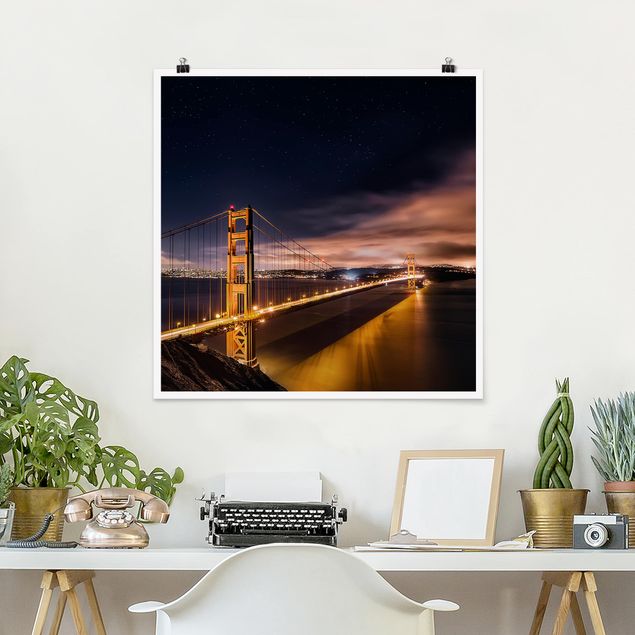 Schöne Wandbilder Golden Gate to Stars