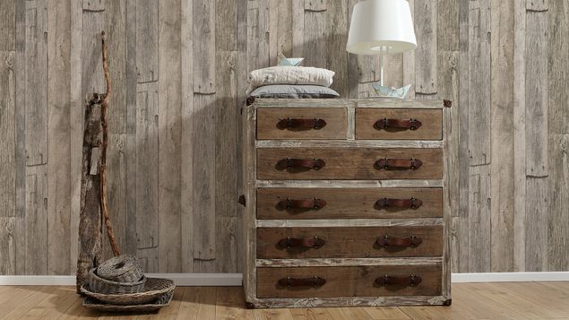 Holz Tapete A.S. Création Best of Wood`n Stone 2nd Edition in Beige Creme Schwarz - 959312