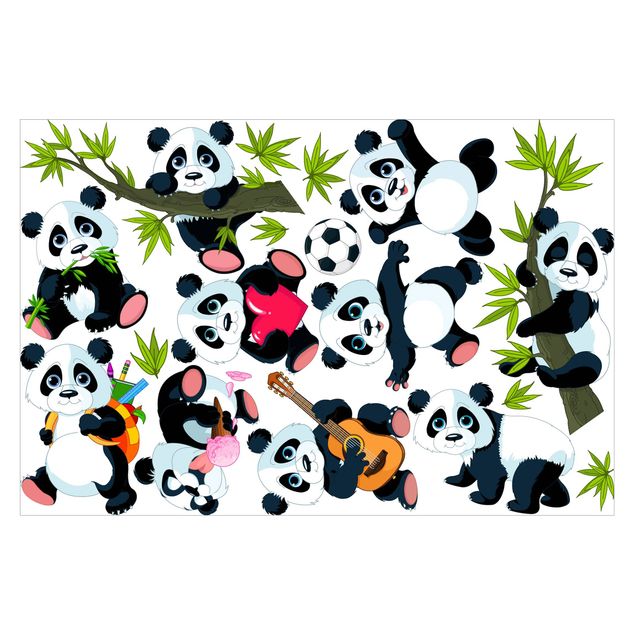 Fensterfolie Fenstersticker - Pandabären Mega Set