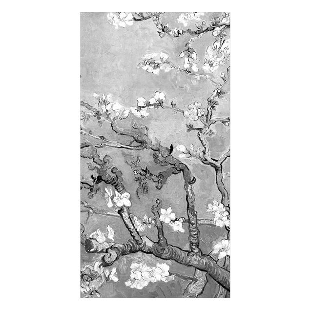 Duschrückwand Aluverbund Vincent van Gogh - Mandelblüte Schwarz-Weiß