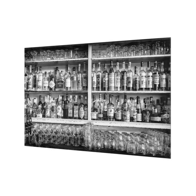 Spritzschutz Glas - Bar Schwarz Weiß - Querformat - 3:2