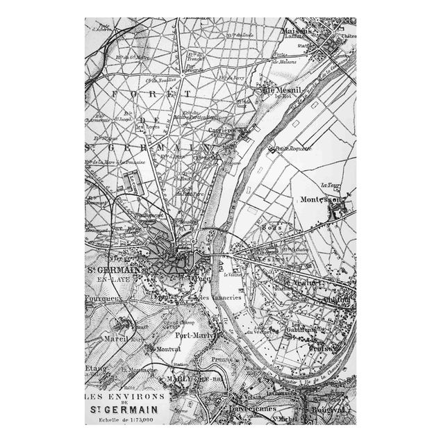 Magnettafel Sprüche Vintage Karte St Germain Paris