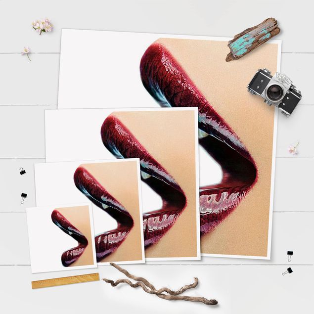 Poster - Kiss My Lips! - Quadrat 1:1