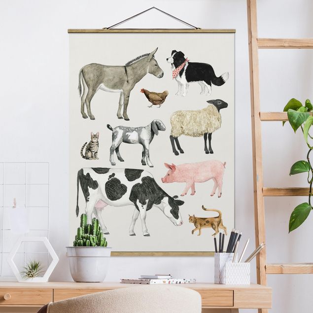 Wandbilder Tiere Bauernhof Tierfamilie II