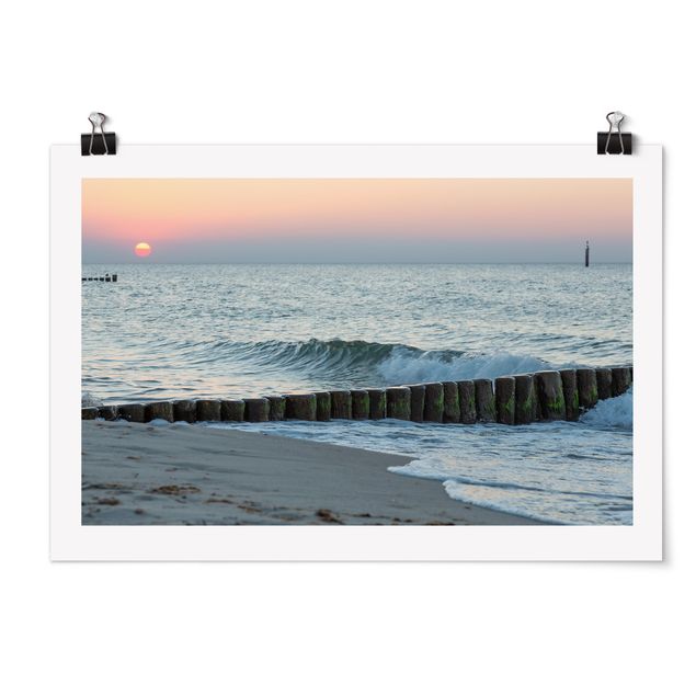 Poster Sonnenuntergang am Meer