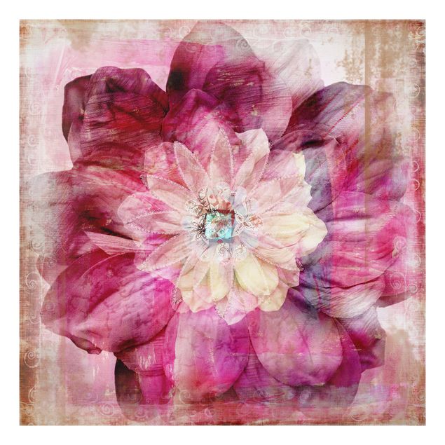 Wandbilder Grunge Flower