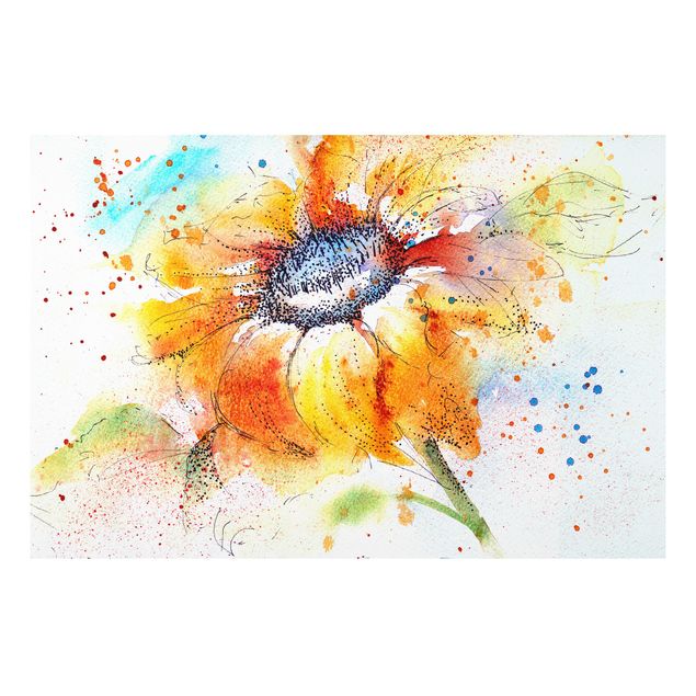 Wandbilder Painted Sunflower