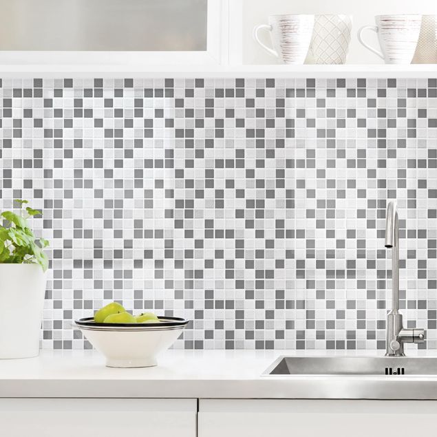 Küchenrückwände Platte Mosaikfliesen Grau