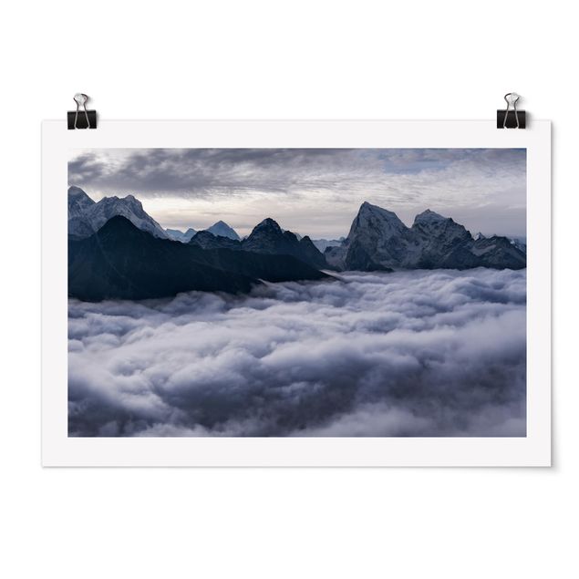 Poster Wolkenmeer im Himalaya