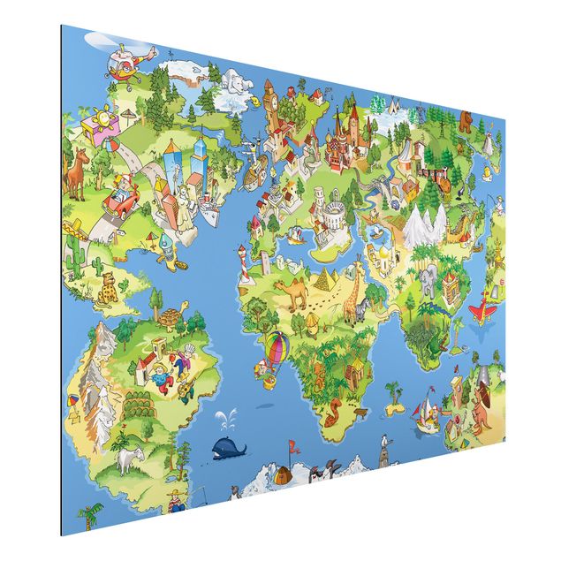 Schöne Wandbilder Great and Funny Worldmap