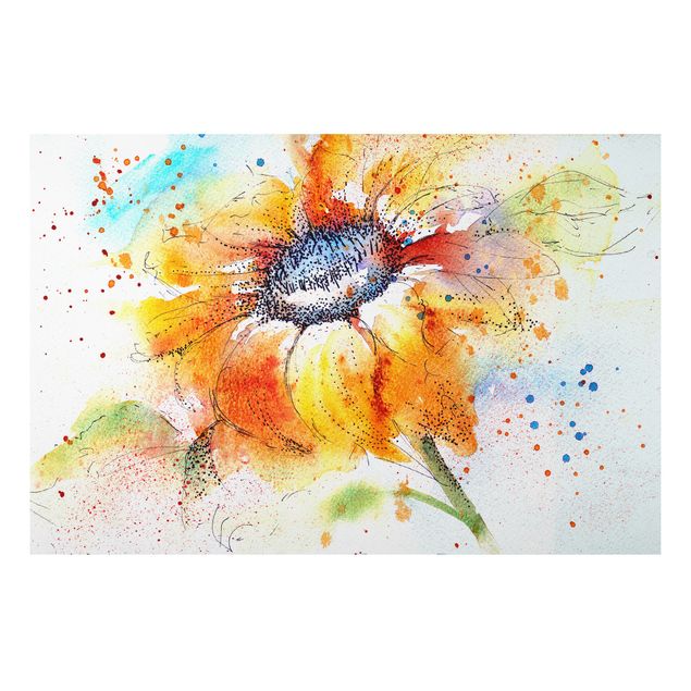 Alu Dibond Druck Painted Sunflower