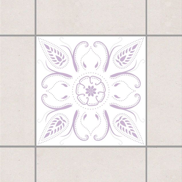 Fliesenaufkleber Muster Bandana White Lavender Flieder