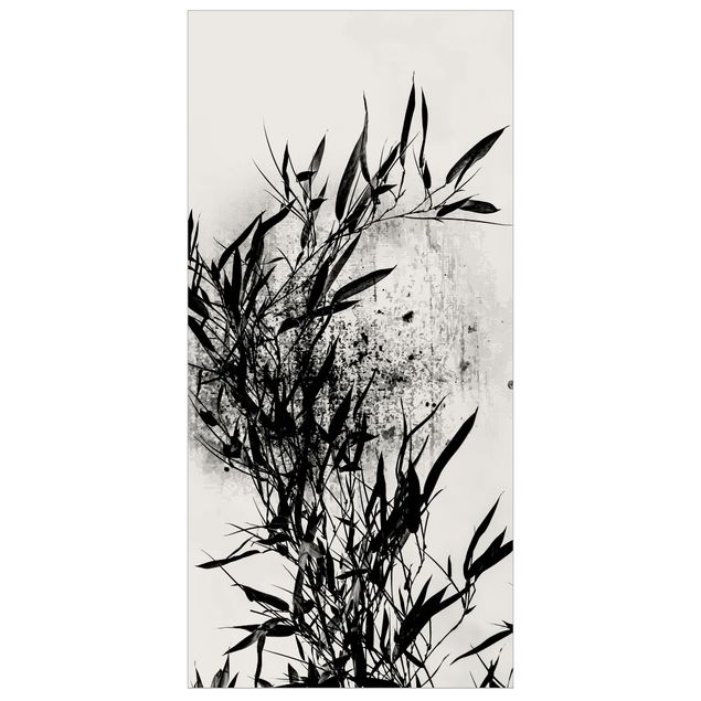 Raumteiler - Grafische Pflanzenwelt - Schwarzer Bambus - 250x120cm